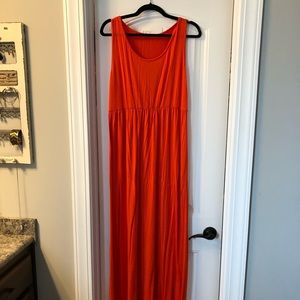 Solid orange maxi